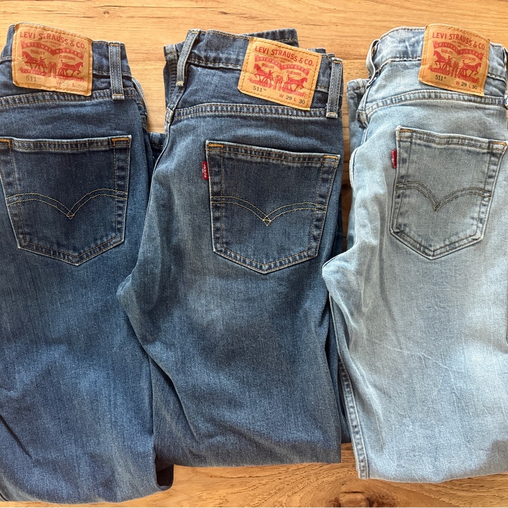 Levi's Men's Slim/Straight Jeans in Dark, Medium & Light Blue Washes